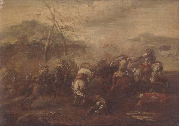 Pietro Graziani A cavalry skirmish oil painting picture